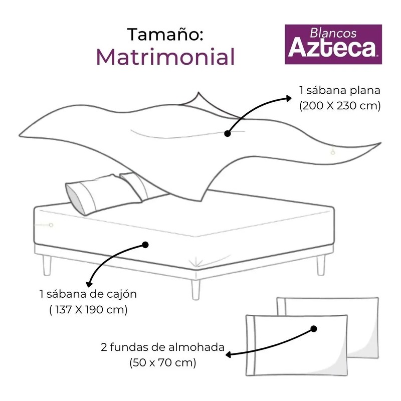 Sábanas Matrimoniales Ultra Suaves Premium Blancos Azteca