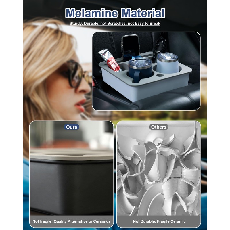 Couch Cup Holder Tray, Bonfixe Stable Couch Caddy for Bed