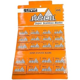 100 ASCO Super Stainless Double Edge Safety Razor Blades by LORD RAZORS