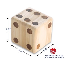 Giant Wooden Yard Dice, Outdoor Games Set of 6 with Two Games Party Lawn Games