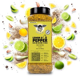 MR. WINGS - LEMON AND PEPPER SEASONING 800 G, Lemon pepper dry rub for wings, chicken, vegetables, fish, micheladas.