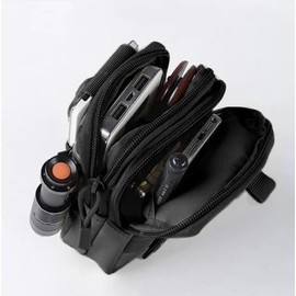 GADIRIA Tactical Belt and Tactical Bag for Men Military Type with Quick Release Metal Buckle for Security Forces Surveillance Airsoft Work Hunting - High Strength Nylon