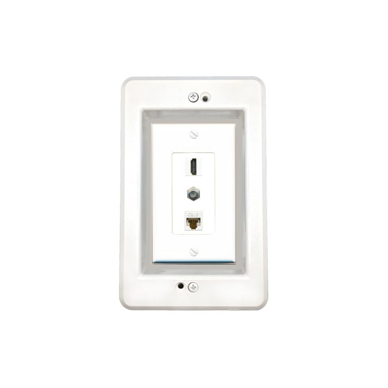RiteAV in-Wall Cable Management Kit Recessed Outlet CAT6 Coax HDMI