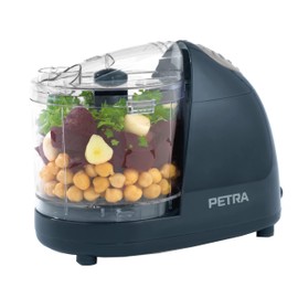 Petra PT2182HEVDEEU10 Mini Chopper Pro with Removable Stainless Steel Blades, Compact, Transparent Bowl (350 ml), One Touch Operation, Easy to Clean, for Nuts, Fruits and Vegetables, 150W