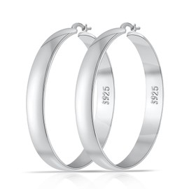 DORANA Big Silver Hoop Earrings for Women Sterling Silver Hoop Earrings Large Silver Hoops Hypoallergenic Thick Silver Chunky Hoops Earrings 925 Sterling Silver Hoop Earrings