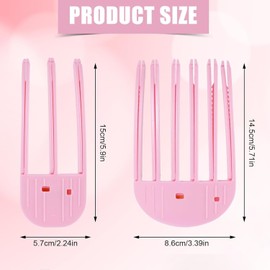 3pcs Wind Shaping Styling Combs for Fluffy Bangs, Instant No-Trace Hair Root Lifting Clips Easy High Crown Volume Volumizer Volumizing Tools for Women's Natural Voluminous Looks (Rose Red)