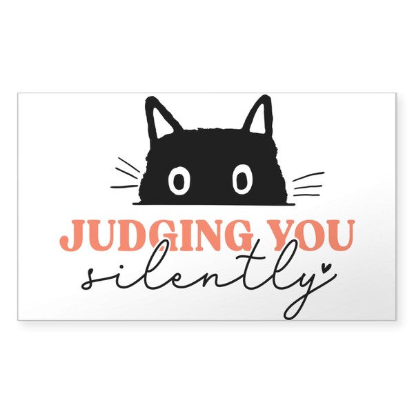 CafePress Cat Silently Judging You Sticker Rectangle Bumper Sticker Car