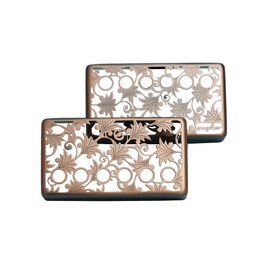 Guyker Humbucker Pickup Cover (50mm and 52mm Pole Spacing), Cupronickel Bridge & Neck Tree Pattern Hollow Design Pickups Frame Set Replacement for Les Paul LP Style Electric Guitar (PC011, Bronze)