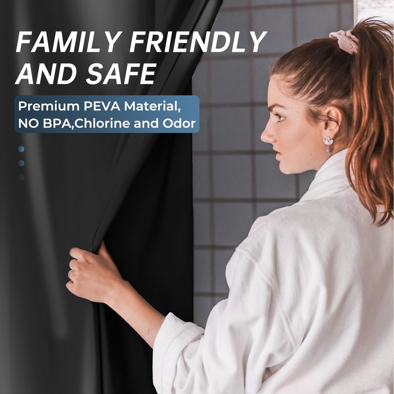 AmazerBath Plastic Shower Curtain Liner, 72 x Inches EVA 8G