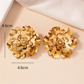 Stocking Stuffers Holiday Outfits for Women 2024 Gold Flower Earrings Women Gold Statement Earrings Large Flower Stud Earrings Chunky Floral Earrings Dainty Gold Jewelry Gift