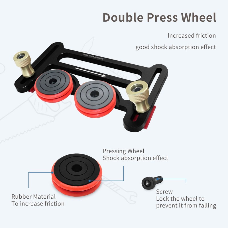 Double Wheel Bearing Roller with Sliding Blocks Table Saw Guide
