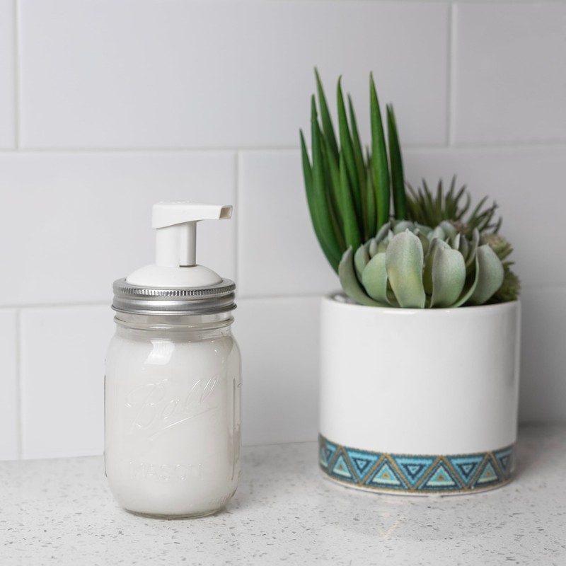 Jarware Foaming Soap Dispenser Lid for Regular Mouth Mason Jars,