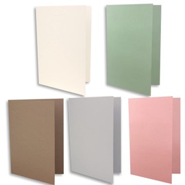 50 x coloured blank cards with matching envelopes and inserts in white in DIN A6/DIN C6 – harmonious colours in pastel tones ideal for invitations and gifts.