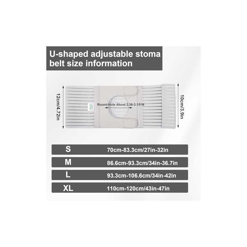 Wider Version Stoma Belt, Adjustable Ostomy Belt, Compatible with Several
