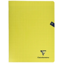 Clairefontaine 343361C A Yellow Mimesys Stapled Notebook - 24x32 cm - 96 Seyes Ruled Pages - White Paper 90 g - Polypro Cover