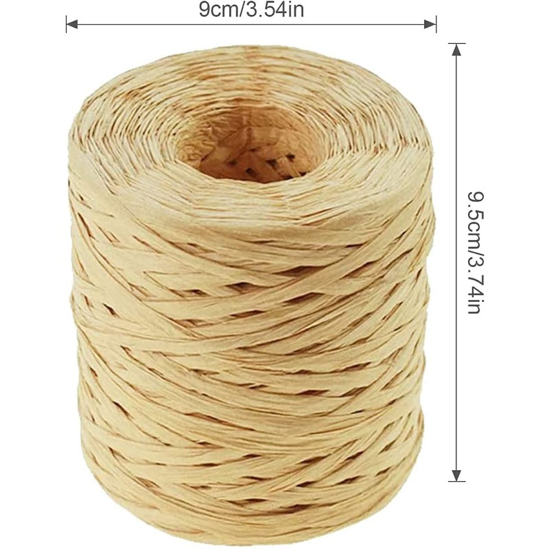 Raffia Craft Ribbon, Light Brown Easter Packing Twine, Kraft Wrapping