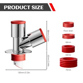 CUVZORA 3-Way Drain Pipe Seal Washing Machine, Drain Adapter for Washing Machine, Washing Machine Drain Seal for Pipeline, for 40/50/75 mm Washing Machines, Pipe Seal