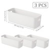 3 Pieces Bathroom Storage Baskets, White Rectangle Bathroom Storage Box