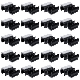 Sixfolo Pack of 40 Chair Gliders Cantilever Chair with Felt 25 mm Plastic Felt Gliders for Swing Chair U-shaped Clamp Shell Gliders Furniture Gliders for Tile Floors and Reduce Noise, Black