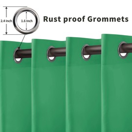 OutdoorLines Waterproof Indoor Outdoor Curtains for Patio-Privacy Sun Blocking Grommet Curtain Panel Weatherproof, UV Resistant Curtains for Gazebo, Front Porch, Pergola Green 120W x 108L Inch 1 Panel