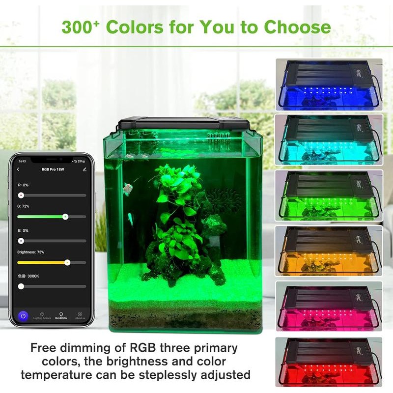 hygger Smart Aquarium Light, Bluetooth LED Light with App Control,