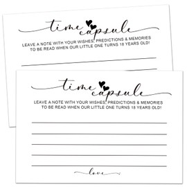 50 Funny Baby Time Capsule Cards for 1st Birthday or Baby Shower Game Activity, Advice and Wishes Cards, and Anniversary Cards for Baby Shower Party Supplies.4 x 6 Inch