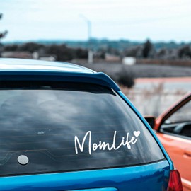 Mom Life Car Window Decals - Car Stickers and Decals, Vinyl Car Stickers Decals for Cars Trucks Vans Walls Laptop Tumblers Gift for mom, Grandma, newmom (White-Momlife)