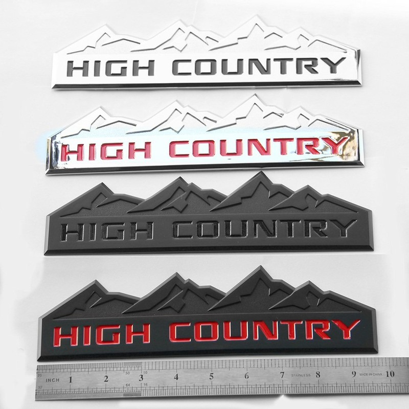Yoaoo 3x Genuine Black High Country Emblem Badges Door Tailgate