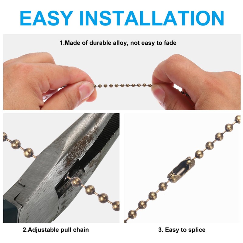 PATIKIL Ceiling Fan Pull Chain, 2 Pack 12" Decorative Ball