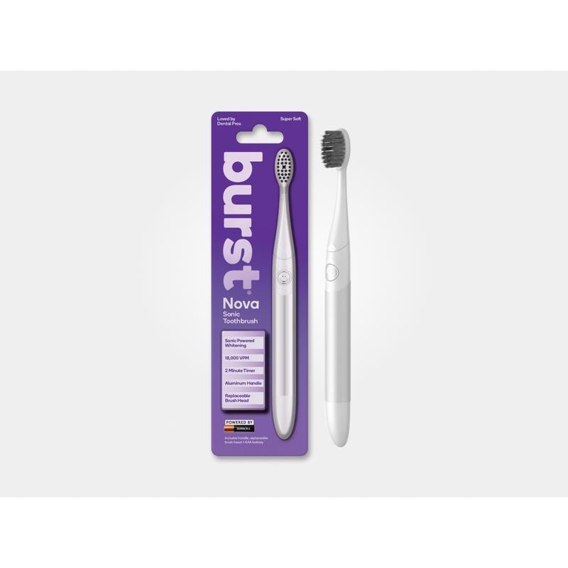 BURST Nova Sonic Toothbrush - Daily Use, 18,000 VPM, 6