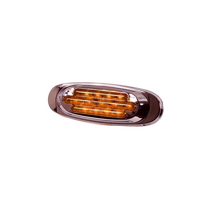 Maxxima M72270Y Amber LED Oval Clearance Marker Light with Stainless