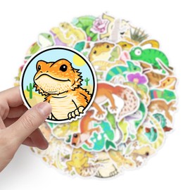 50PCS Stickers for Lizard,Gecko Stickers,Teens Boys and Girls Sticker Pack Vinyl Skateboard Guitar Door Laptop Luggage Car Bike Water Bottle Birthday Party Supplies Stickers
