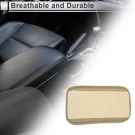 TUCKBOLD Car Center Console Cover Car Armrest Cover with Storage Bag 12.20"x7.09"x0.79" Beige Faux Leather