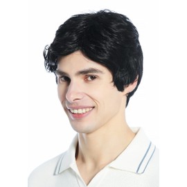 WIG ME UP - DW94A-1B Wig Men Women unisex short parting wavy black
