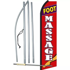 NeoPlex Foot Massage Rd/Wht Swooper Flag Kit