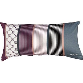 Joop! Mako Satin Bed Linen Cornflower Stripes, Deep Wine, 40x80 cm