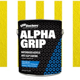 Alpha Grip Non-Slip Paint for Concrete & Asphalt – Non-Skid Coating Ideal for Striping Parking Lots, Playgrounds & Pavements (Yellow, 1 Gallon)