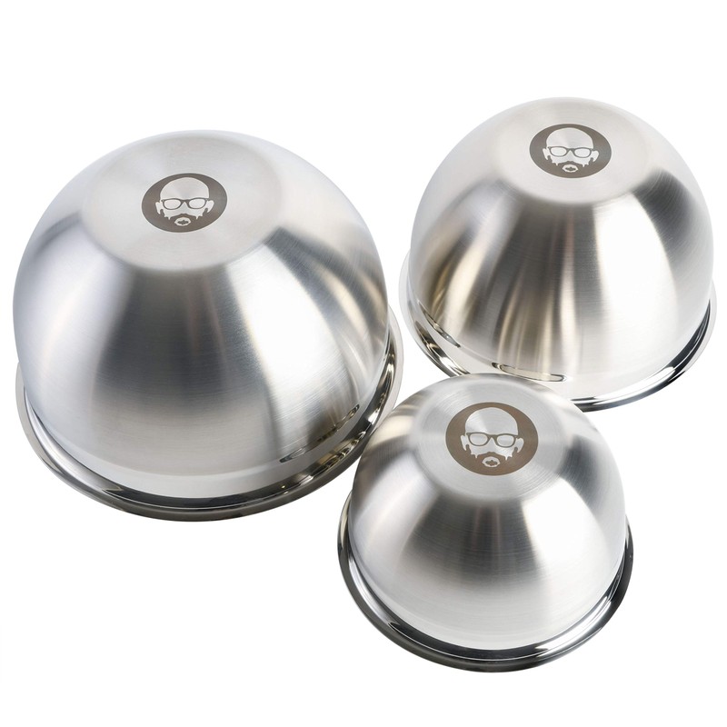 Babish 3-Piece Stainless Steel Mixing Bowl Set – Nesting Metal