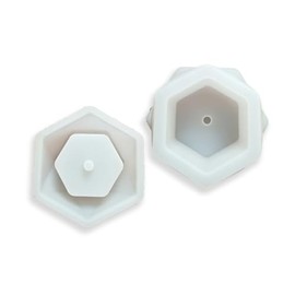 Silicone Mold for Cement Pack of 2 | Clear Silicone Mold for Concrete to Make Succulent Pots | Large Hexagon Shape | Drain Hole | 2 Moldes para Macetas