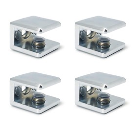 Glass Shelf Bracket Glass Clamp Holder Adjustable Clamp Shelf Clip for 8-10mm Thickness - 4 Pack
