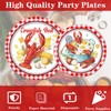 TAKEALOOKO 96 Pcs Crawfish Boil Party Supplies, Red White Crawfish