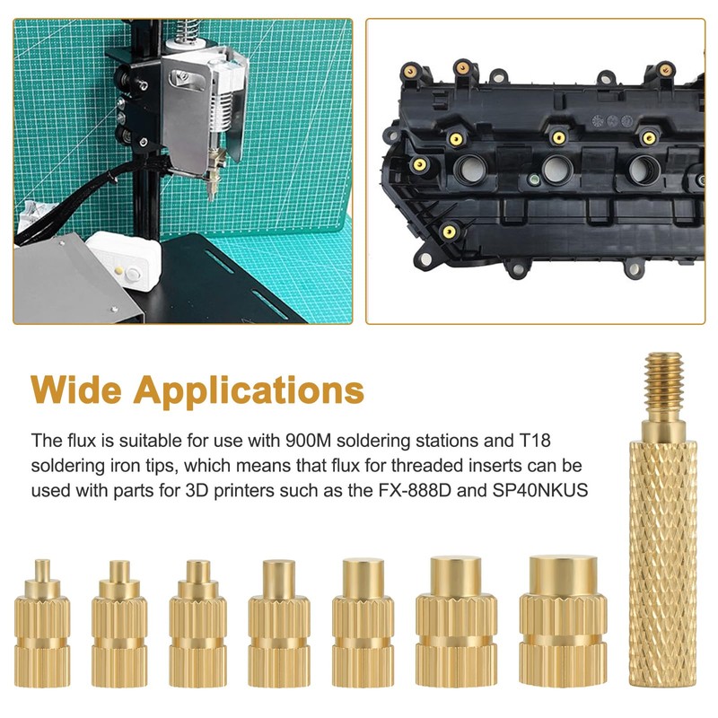 Gueenky 8 Piece Heat Set Insert Tips, M2 M2.5 M3