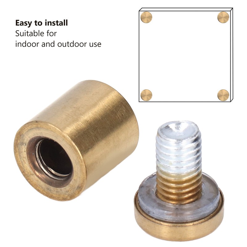12Pcs Advertising Nail Stainless Steel Electroplated Brushed Gold Sign Holder