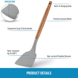 Wooden-Handled Silicone Spatula by Zulay Kitchen