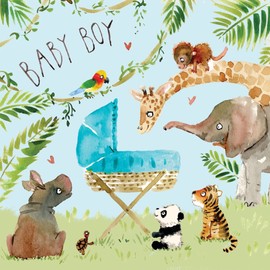 Twizler New Baby Boy Card, Congrats, 6.1 x 6.1 in