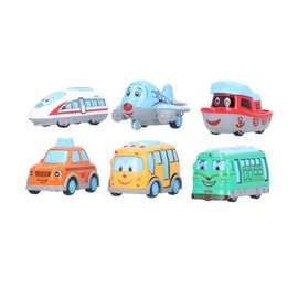 Cartoon Transportation Bus Boat Taxi High Speed Train Airplane Vehicle Model Children Toy