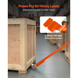 Large 56-Inch Carbon Steel Handle Lever Dolly 6600 Lbs Weight Capacity Pry Lever Bar Wheels for Moving Big Pallets DolliesQuantity: 1 pcs, Load Capacity: 6600 lbs