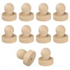 PATIKIL 38mm Stamp Wood Round Handle, 10Pcs Wooden Knobs Stamp
