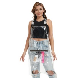 MIKI WELL Hair Stylist Apron with pocket - Waterproof Transparent Salon Apron,One-Size-Fits-Most, Adjustable webbing, Transparent, One Size