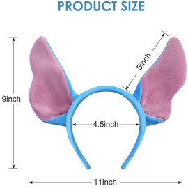 PORSMEER Blue Ears Headband for Women Girls Bendable Ears Costume Headwear Party Cosplay Dress Up Accessories
